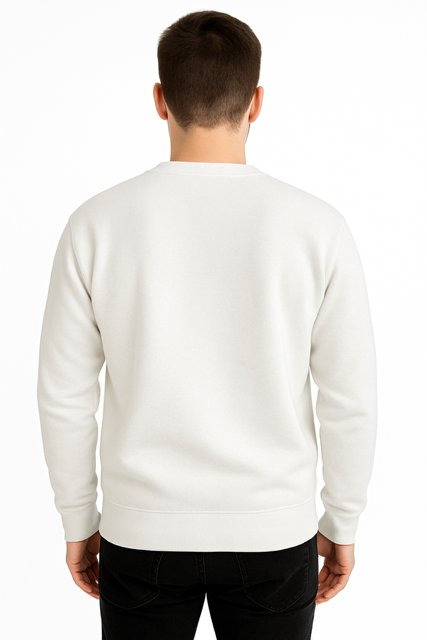 Sweater 100% Gekamd Fleece 320 g/m² - Wit - Image 2