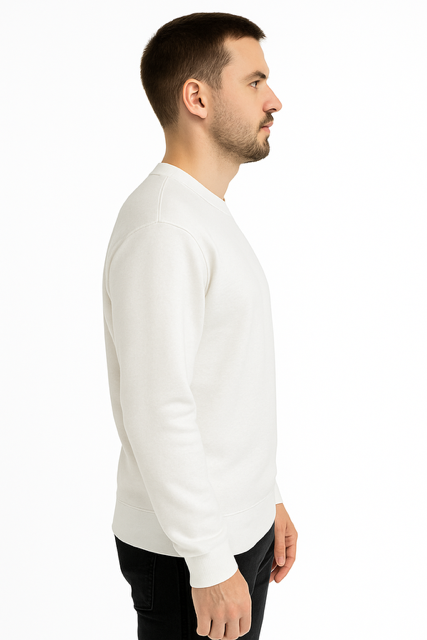 Sweater 100% Gekamd Fleece 320 g/m² - Wit - Image 3