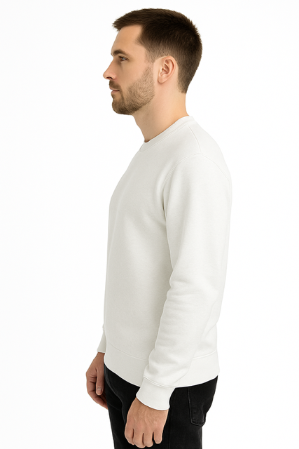 Sweater 100% Gekamd Fleece 320 g/m² - Wit - Image 4