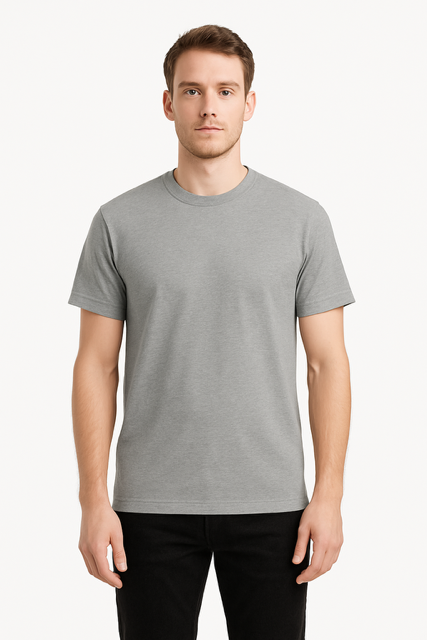 T-shirt van 100% Voorgekrompen Biologisch Katoen - Oxfordgrijs