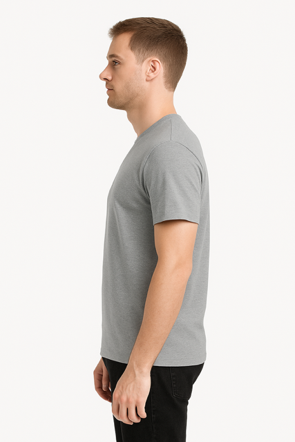 T-shirt van 100% Voorgekrompen Biologisch Katoen - Oxfordgrijs - Image 4